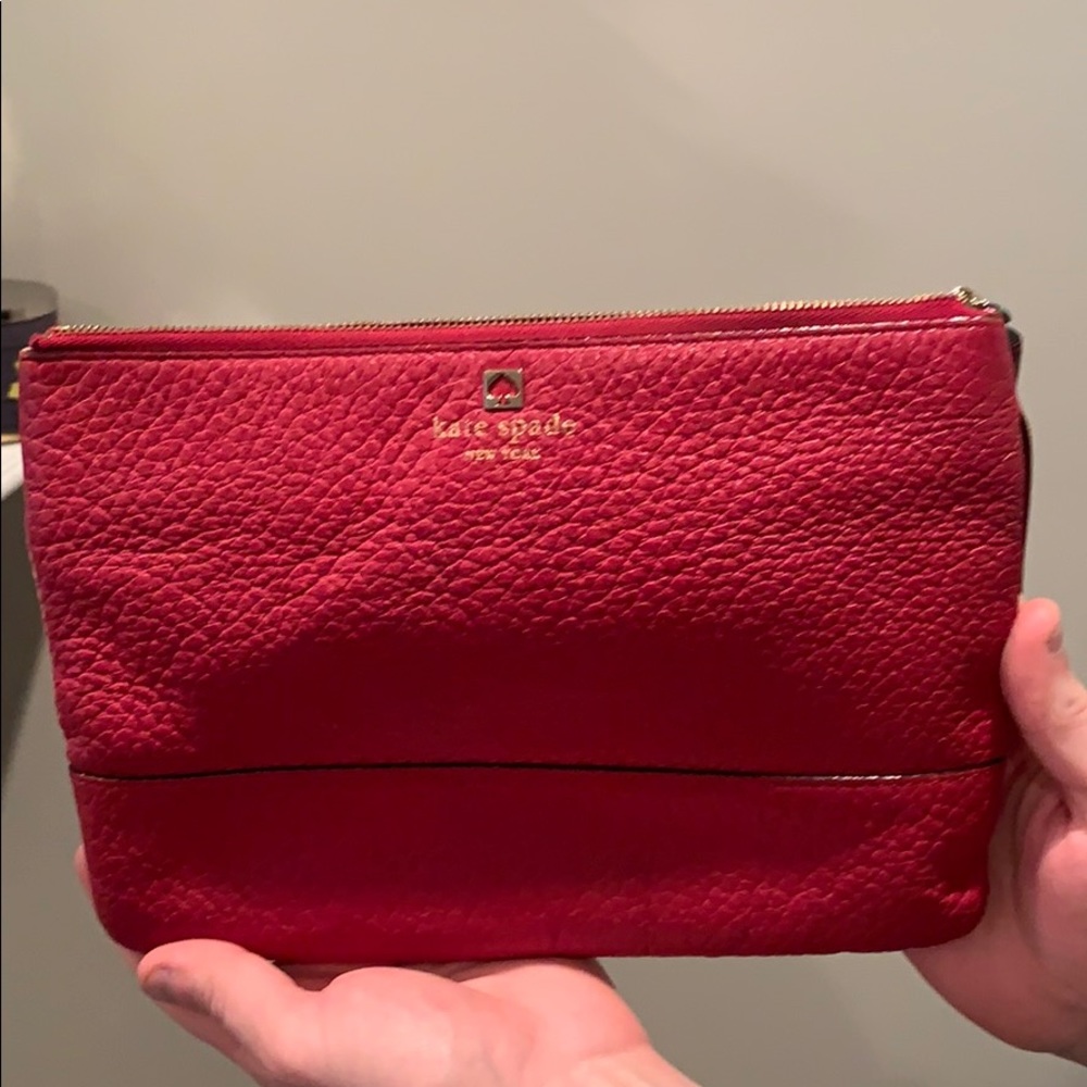 Red Kate Spade Pencil Pouch/ catch all pouch